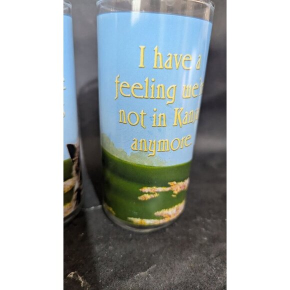 Wizard Of Oz Dorothy & Toto Glasses - 5.5" Tall - "Not In Kansas Anymore" - Picture 2 of 7